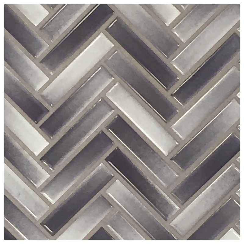 2'' x 1'' Ceramic Mosaic Tile, Gray Mix