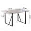 Ensemble de salle à manger 5 pièces de style campagne industrielle: table rectangulaire blanche en MDF de 55 po et 4 chaises sans accoudoirs en polyuréthane, pieds en métal noir-10726397