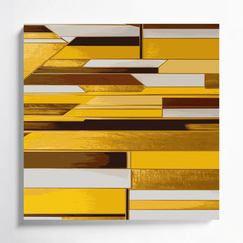 «Hard Edge» 44, art mural sur toile brune, H 8 po x l 8 po