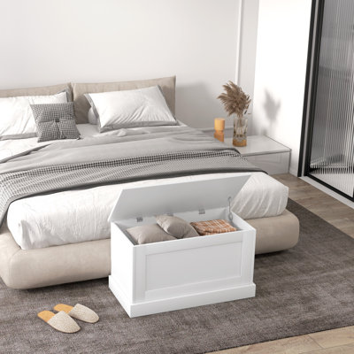 Modern Storage Chest, Living Room Wooden Toy Box, 31.5"