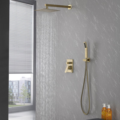 Dual Shower Head System with Rain Shower and Handheld Shower