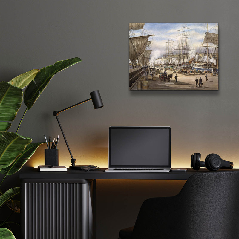 «The Green St. Wharf» par Stanton Manolakas, H 12 po x l 16 po x P 0,13 po