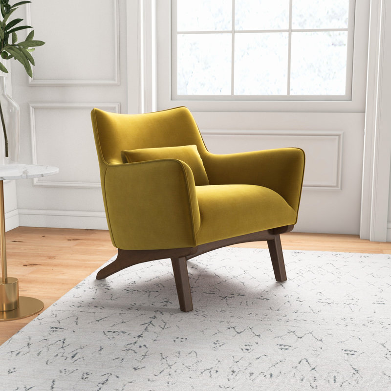 Fauteuil Lincolnshire, Velours jaune