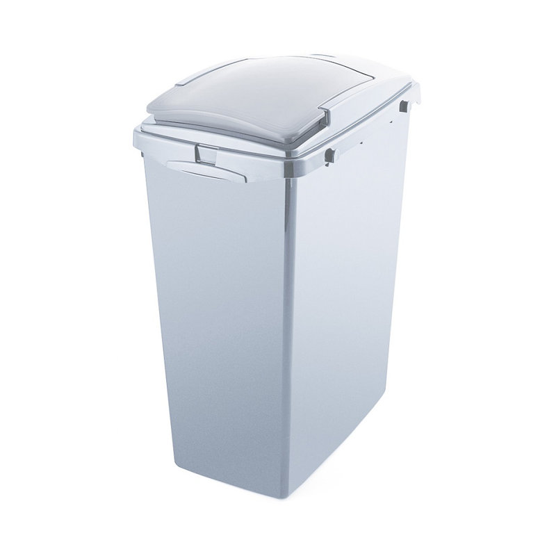 Plastic Manual Lift Kitchen Trash Can - 40L, Eco Grey
