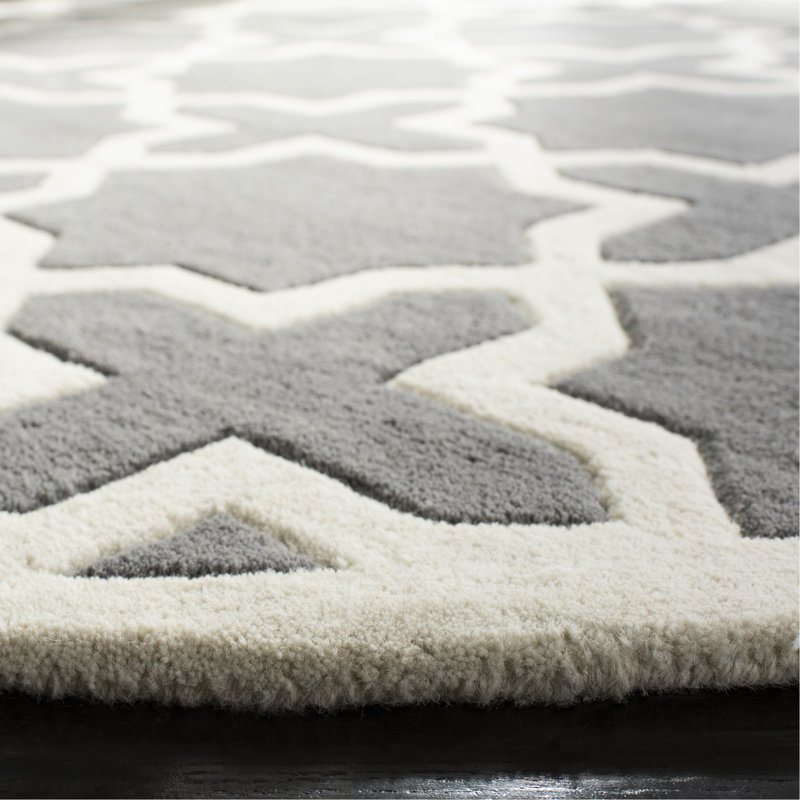 Chatham Hand Tufted Wool Geometric Rug, Round 7'