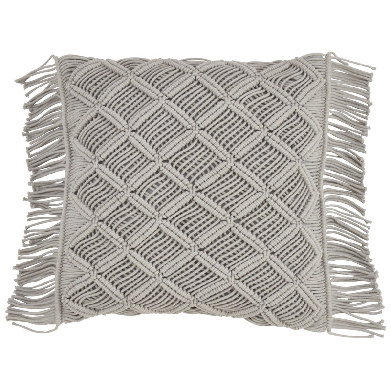 Coussin Macramé, Gris