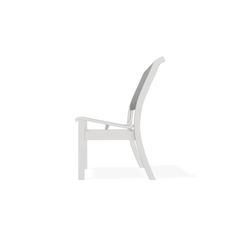 Leeward Outdoor Dining Chair, Snow, Alloy Sunbrella®
