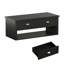 Table basse Farmhouse avec 2 tiroirs pour le salon, noir-858349458