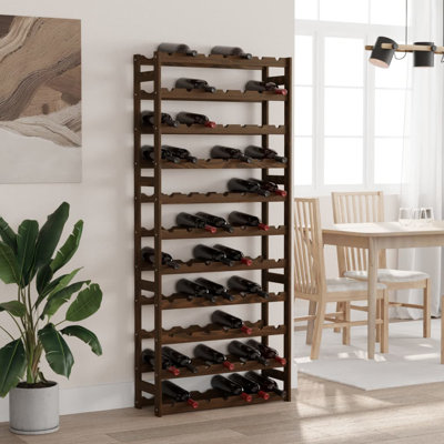 Adewunmi 77 Bottle Solid Wood Floor Wine Bottle Rack in