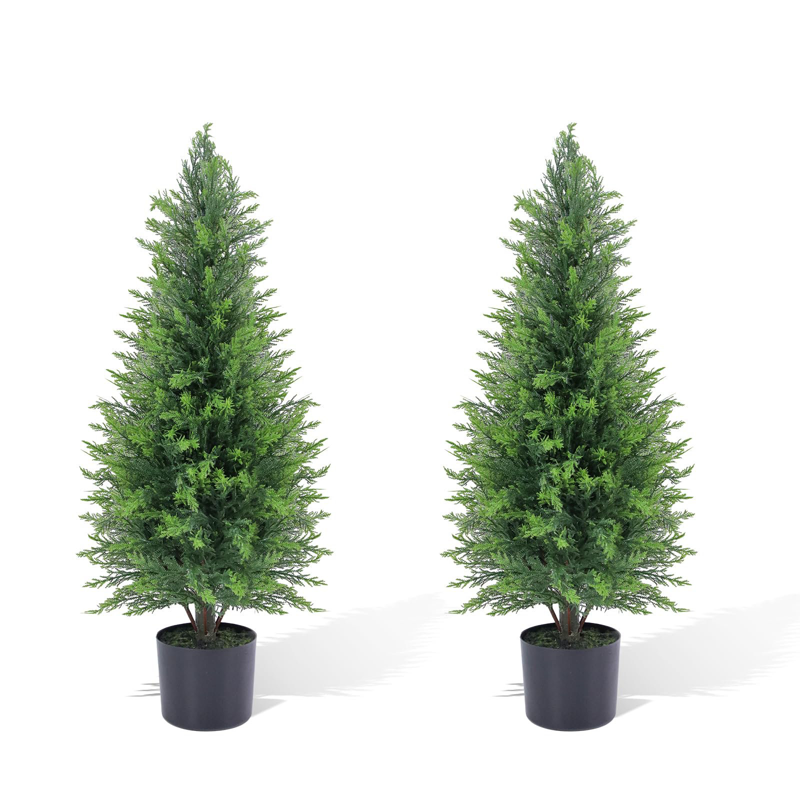 Kalituse Tree Latitude Run® Artificial Cedar Topiary Trees Set of 2, 3FT Outdoor Faux ...