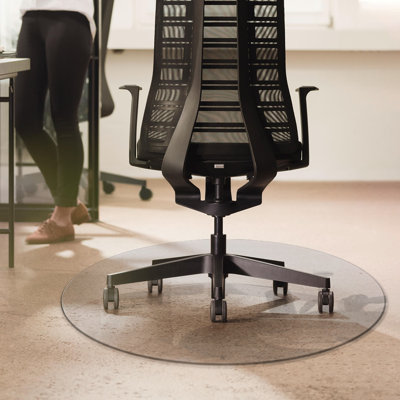 Round Chair Mat with Straight cut Edge