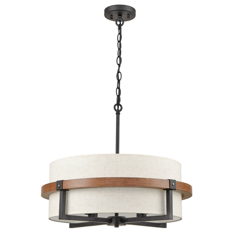 Rustic Drum Chandelier 4-light Dining Room Chandelier