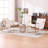 2 Chairs in 1 Box, Upholstered Hanging Armchair with Arm PocketsMetal frame, gold-plated craftsmanship, crushed foam cushions and skin-friendly woven fabric for living room and bedroom-109704728-107852247