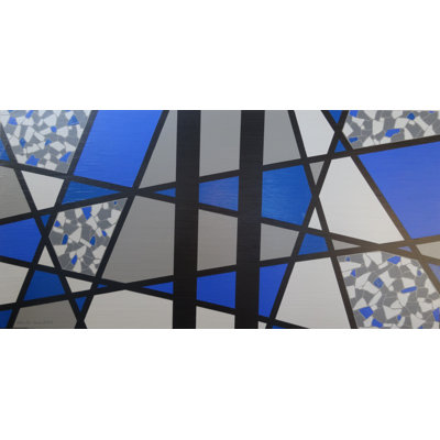 Blue Mosaic Two Painting Canvas