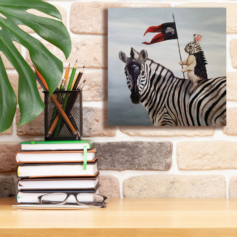 'Striped Warrior' by Lucia Heffernan, Canvas Wall Art, 12" H x 12" W x 0.75" D