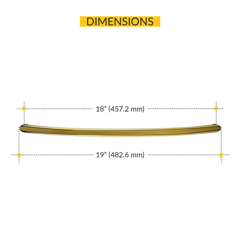  Porte-serviettes 18 pouces Center to Center Arch Series, Laiton poli