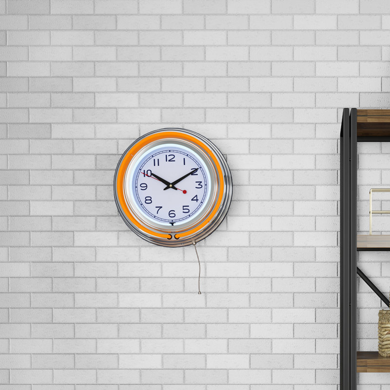 Horloge murale 14 po Atalee, Orange