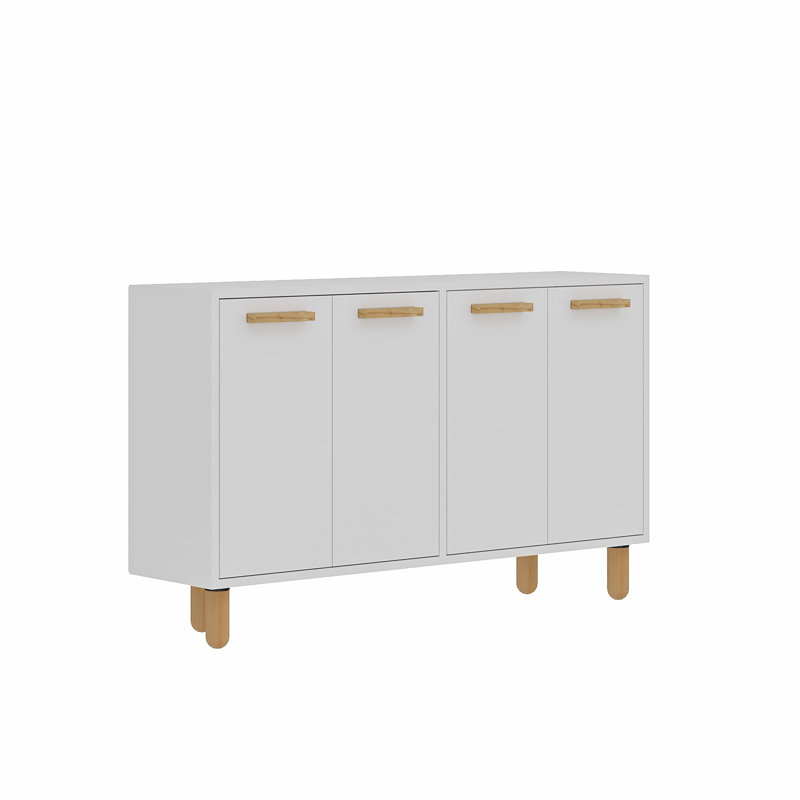 Console moderne, blanche, 47,2 po x 29,0 po x 11,6 po | 100% panneau de particules enduit de mélamine, épaisseur: 0,7 pouce | Design scandinave, durable et élégant pour le vestibule ou le salon, couleur unie élégante