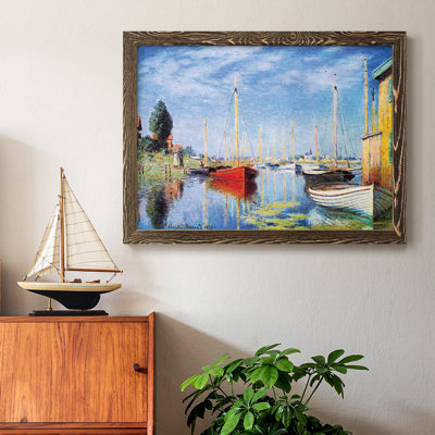 Bateaux de plaisance à Argenteuil par Monet - Toile tendue avec châssis rustique