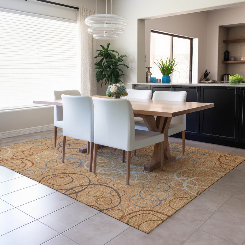 Machine Washable Indoor/Outdoor Kugler ACN2408 Geometric Rug, Rectangle 9' x 12'