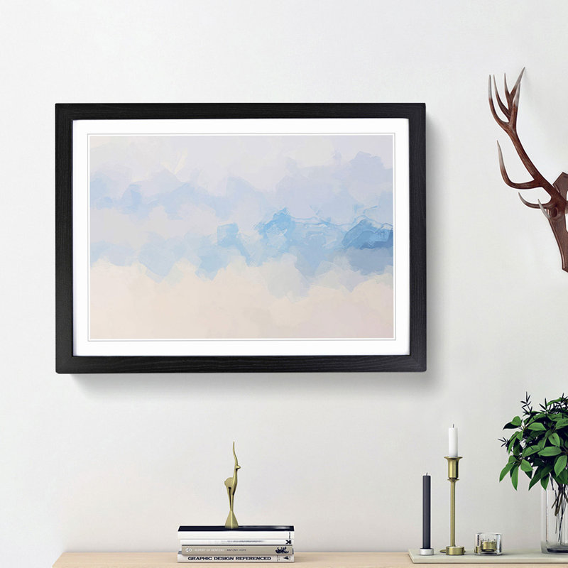 Fog over the Lake in Abstract - Picture Frame Graphic Art Print, Black Framed, 27cm H x 36cm W x 2cm D