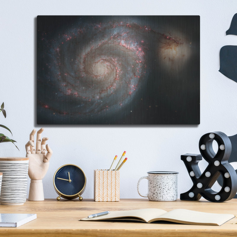  Art mural en métal «Whirlpool Galaxy 2» par la NASA, H 12 po x l 16 po