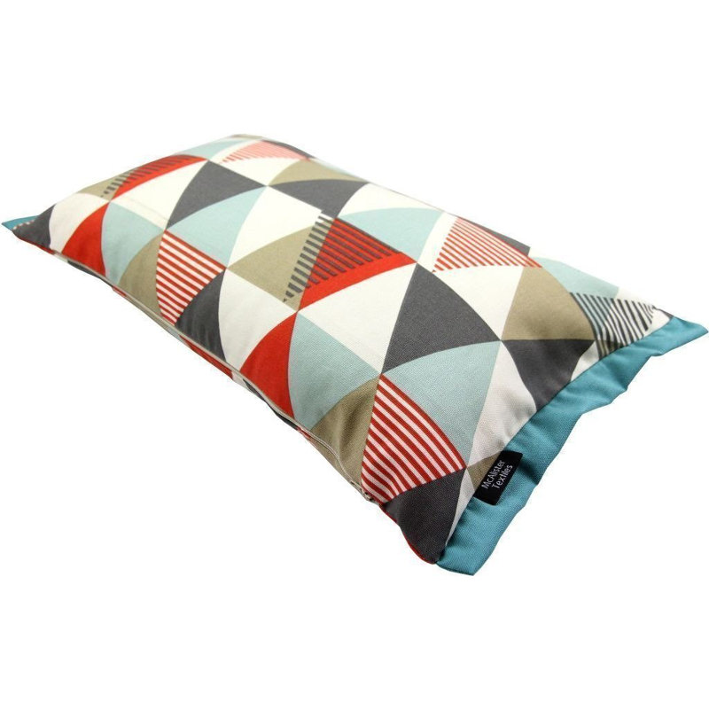 Amelia Geometric Rectangular Cushion, 30 x 50cm, Cushion Cover, Terracotta Orange
