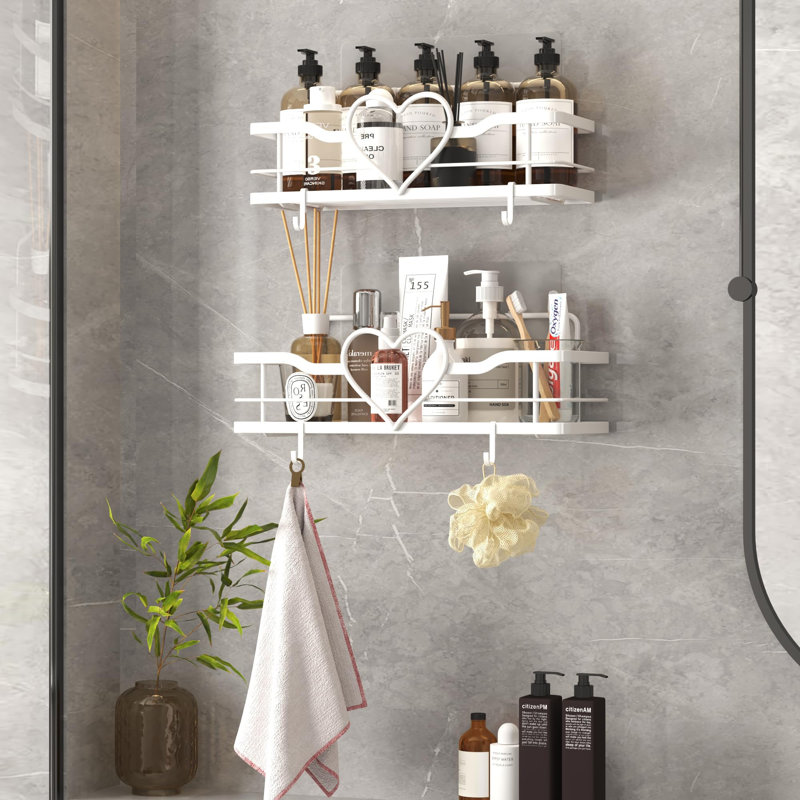Adhesive Shower Caddy, White