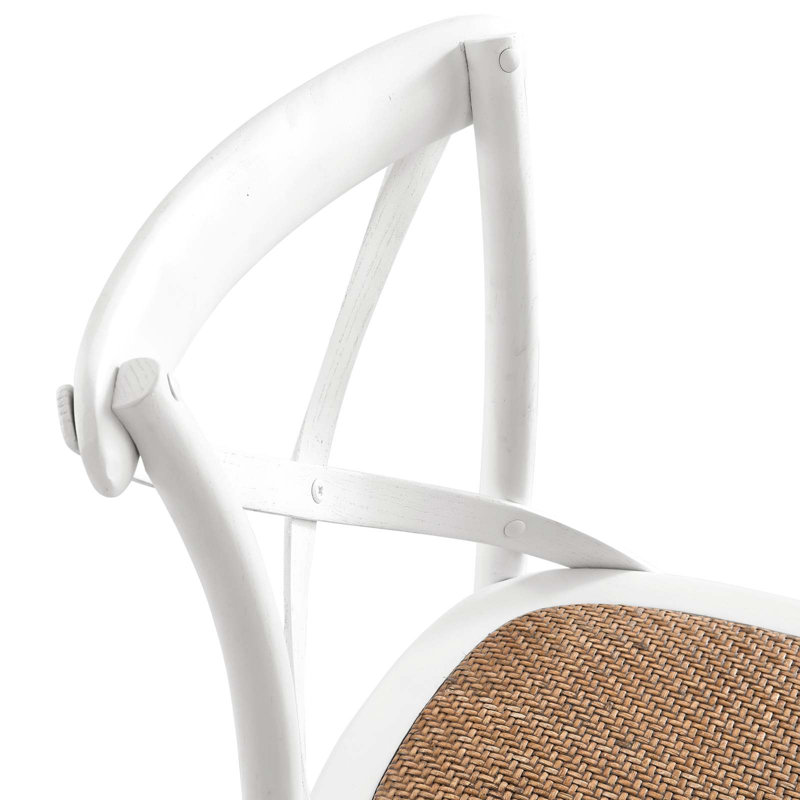 Modway Gear Stool, White, Bar Stool (30" Seat Height)