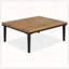 Ensemble de canapé de patio en L en bois d'acacia avec table d'appoint et coussins de 3,15 po-752810176
