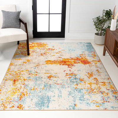 Tapis orange / multicolore Sunset Sunset