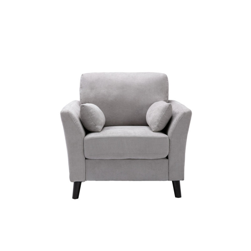 Chaise en tissu tissé gris clair Damian, Gris clair