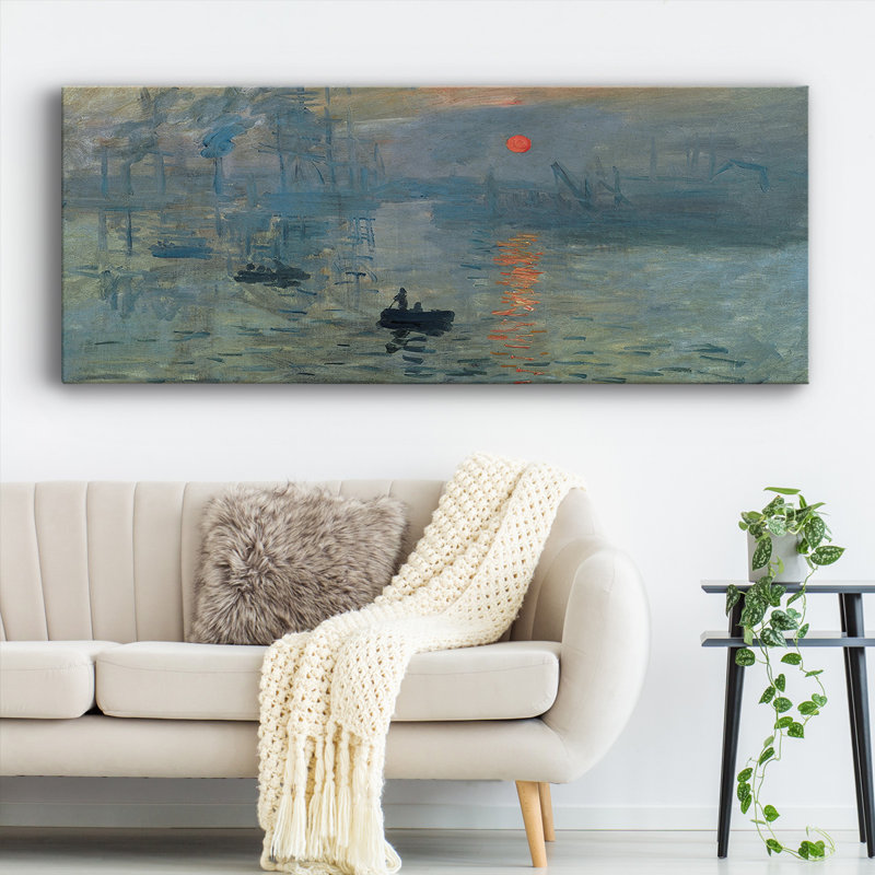 Lever de soleil par Monet sur toile, H 12 po x l 30 po x P 1,5 po