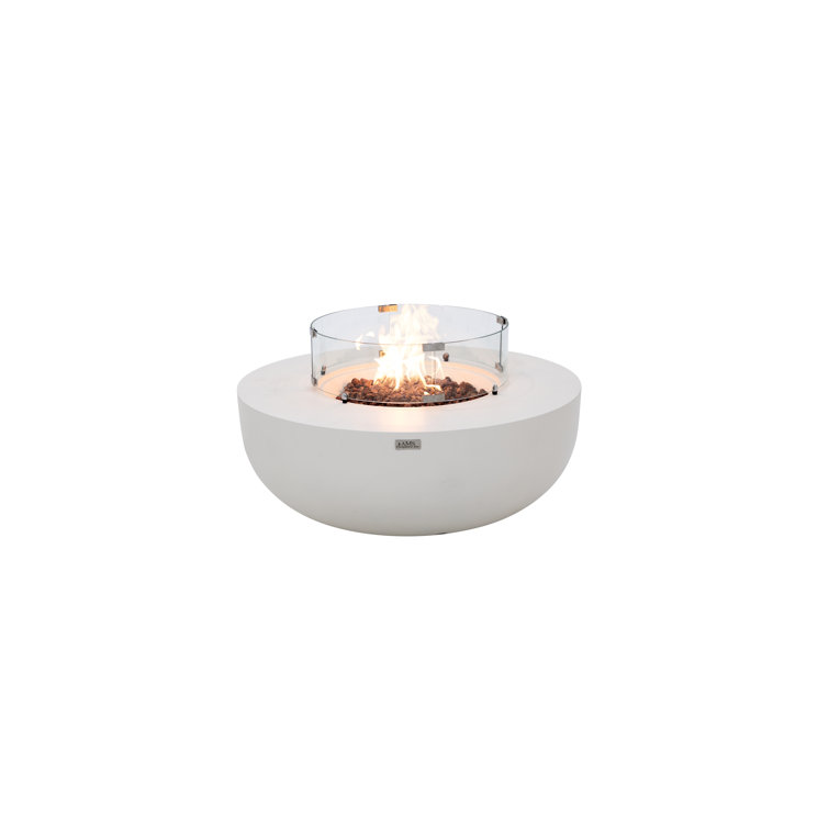 Eclipse 44" Natural Gas Fire Pit Table Bundle Includes Wind Guard and Burner Lid