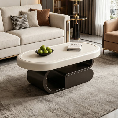 Table basse ovale de rangement pour petit appartement