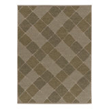 Scandinavian Wool Geometric Area Rug in Beige, Brown, Green