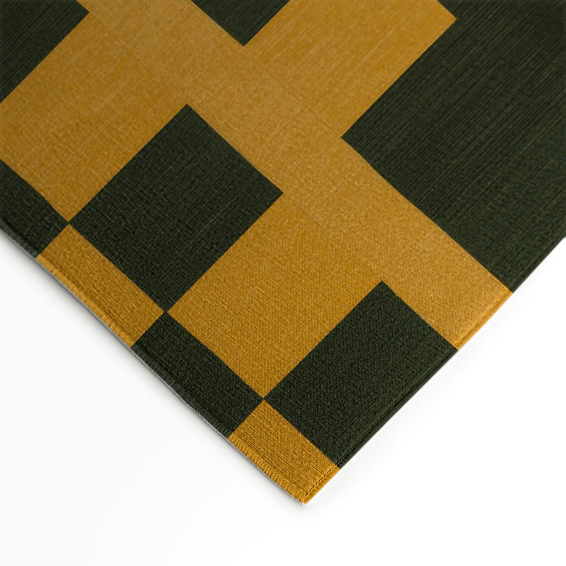 Tapis d'intérieur et d'extérieur à carreaux vert, Rectangle 5 pi x 7 pi