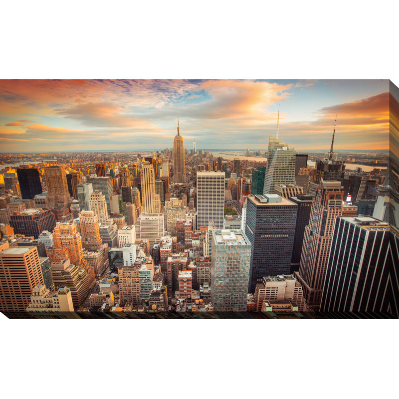 New York City - reproduction de photo sur toile tendue, H 24 po x l 40 po x P 1 po