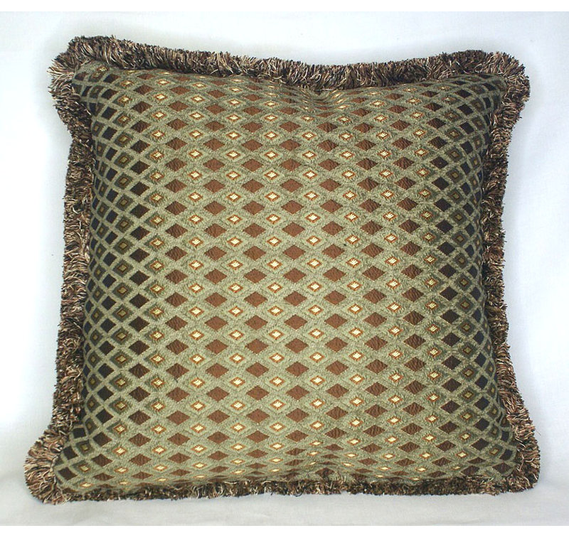 Fringed Chenille Reversible Throw Pillow, 14'' x 14''