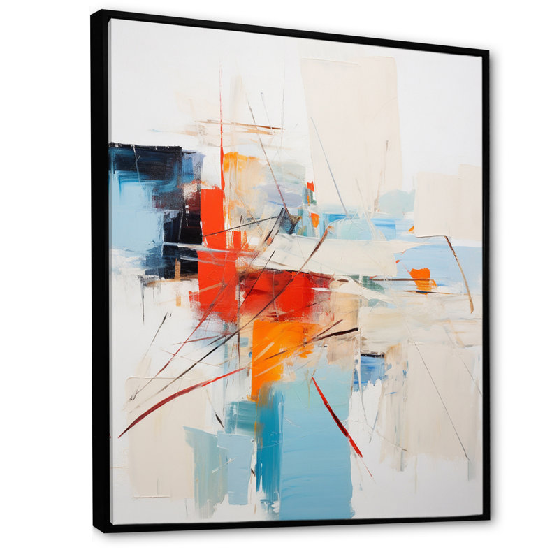 «Ephemeral Silence Minimal Abstract», reproduction d'art sur toile, Cadre flottant noir, H 20 po x l 12 po x P 1 po