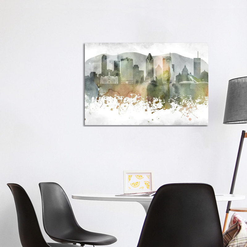 Montreal Skyline - Wrapped Canvas Print, 66.04cm H x 101.6cm W x 1.905cm D