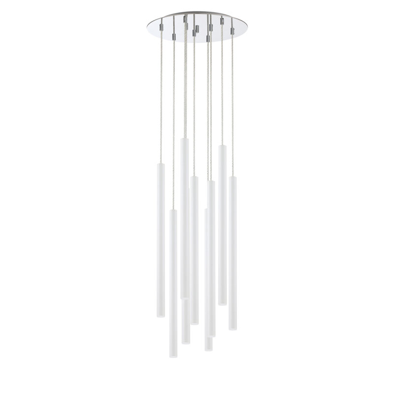 Bowning 9 - Light LED Cluster Pendant, Matte White