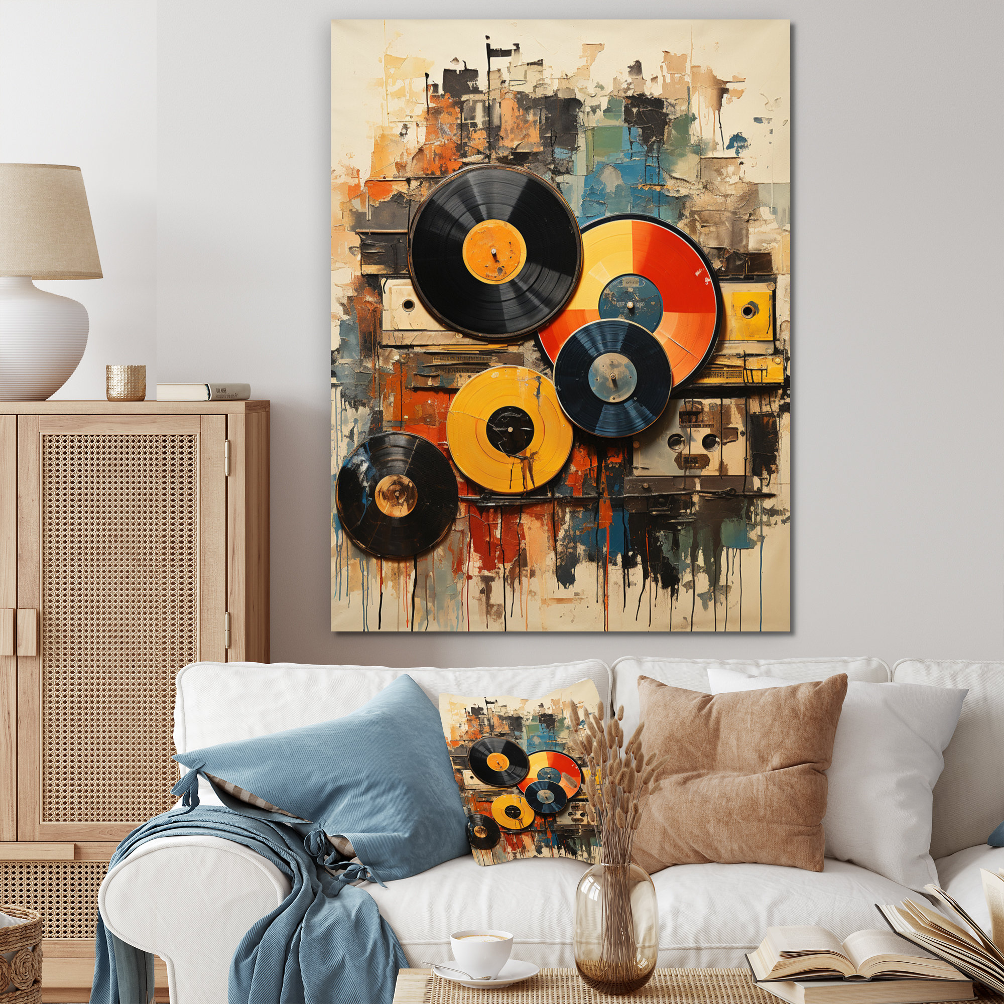 Vinyl Record Retro Groove I - Vinyl Records Metal Wall Decor Set Latitude Run