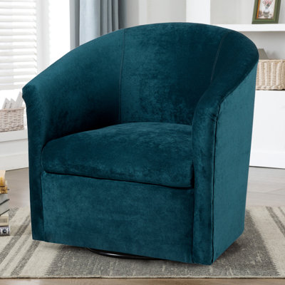 Fauteuil pivotant Ocean, bleu - siège d'une largeur de 20,5 po, profondeur de 22,75 po, matériau en microfibre de 1,9 densité de mousse, fauteuil de 30 po de qualité
