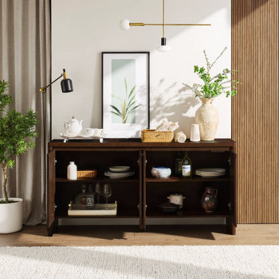 Buffet Bargamin Mid-Century avec tablettes réglables et trous de sortie
