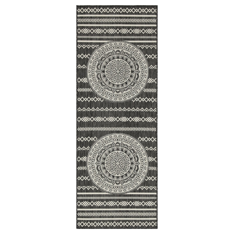 Gchar2017 Anthracite Outdoor Carpet - 2 Ft. 7 In. X 3 Sunshine Polypropylene, Stain For Gardens Collection Door Rug 2.7 7.3 , Entryways
