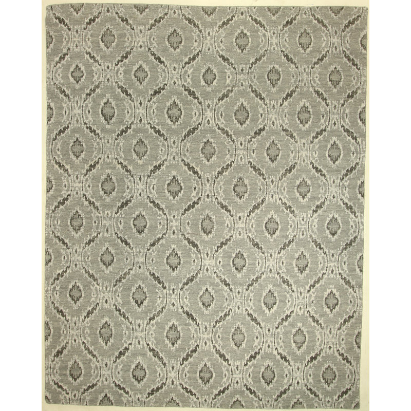 Tapis gris tissé à la main à plat 8 pi 2 po x 10 pi 3 po