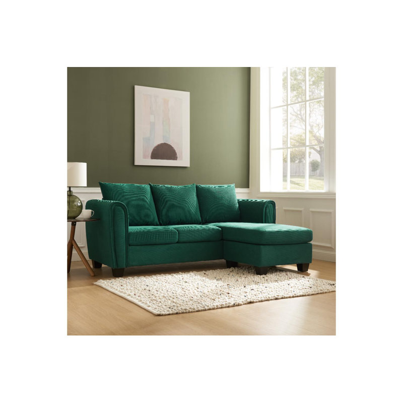 Argenziano 3 Seater Sofa & Chaise, Green