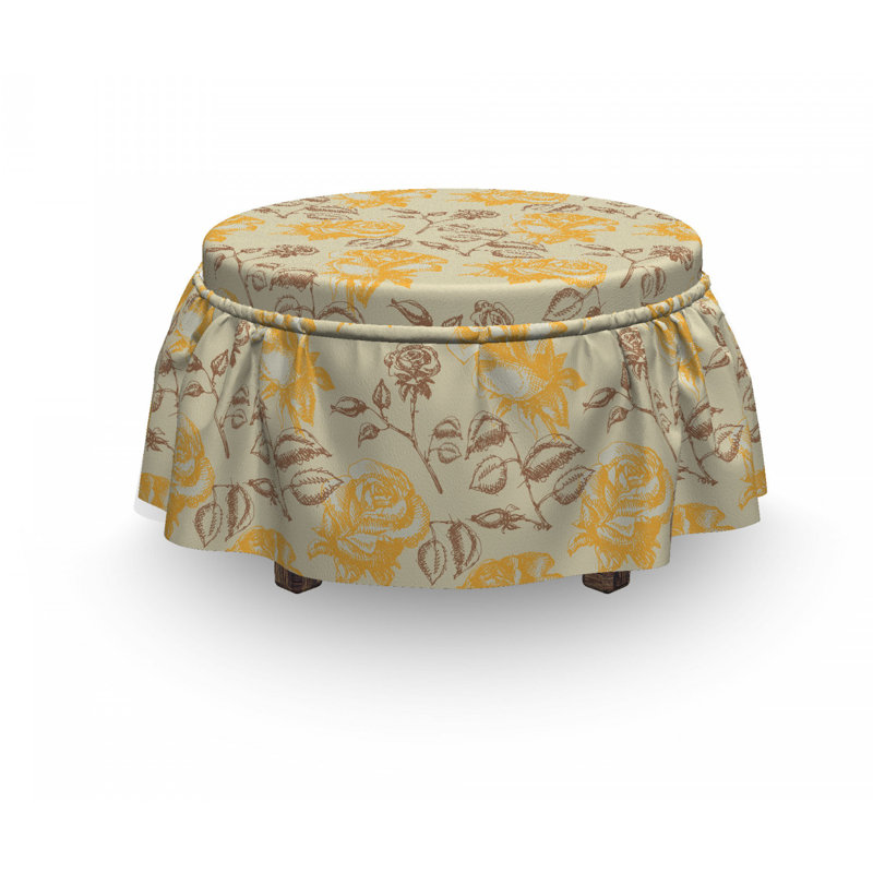 Housse pour repose-pieds fleur love