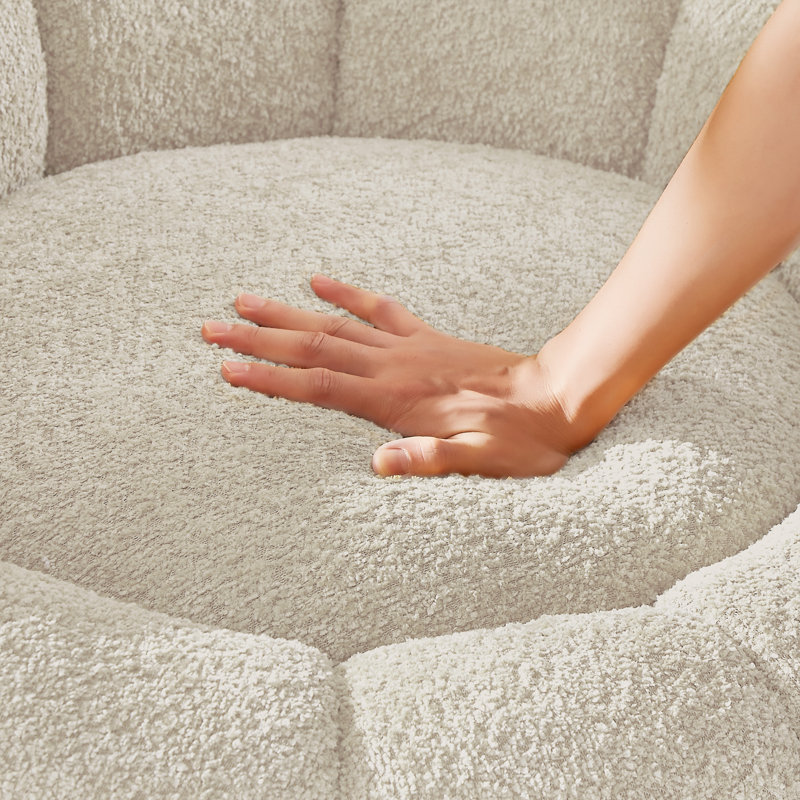 Fauteuil d'appoint pivotant rembourré, Ourson blanc